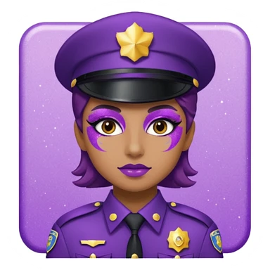 glitter purple officer sticker