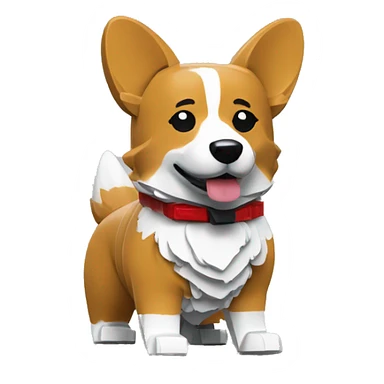 Corgi in the style of Lego minifigure sticker