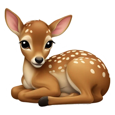 Baby fawn curled up sticker