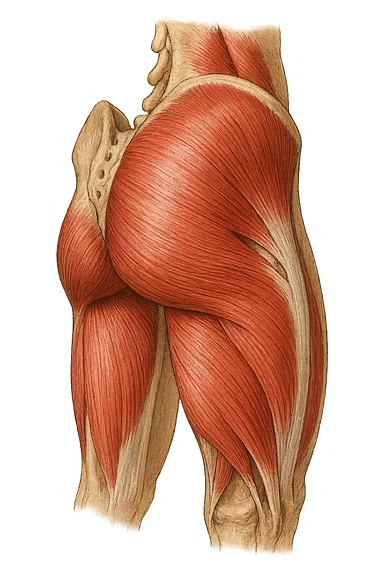 muscoli del gluteo senza scritte sticker