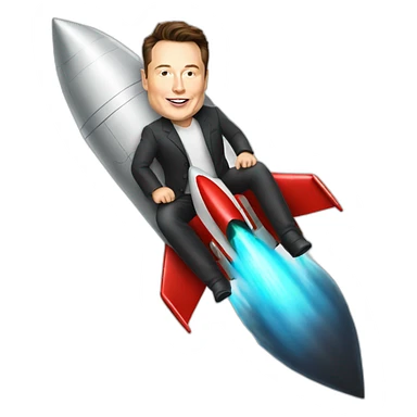 elon musk riding a rocket sticker