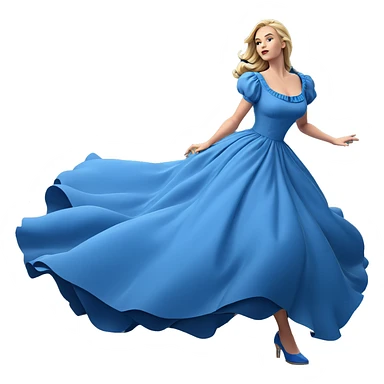blonde girl in blue dress sticker