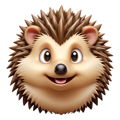 Cinematic Comical Hedgehog Portrait Emoji, Head tilted dramatically with an exaggeratedly amused expression, featuring a striking spiky brown Fur with a quirky, scrunched-up face and wide, expressive eyes filled with playful disbelief, Simplified yet hilariously expressive features, highly detailed, glowing with a slightly sassy glow, high shine, dramatic yet playful, stylized with an air of cheeky mischief, bright and endearing, soft glowing outline, capturing the essence of a spirited and over-the-top hedgehog, so meme-worthy it feels like it could roll its spines into internet fame instantly! sticker