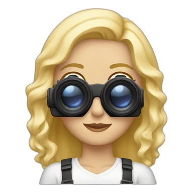 blonde white female photographer sticker