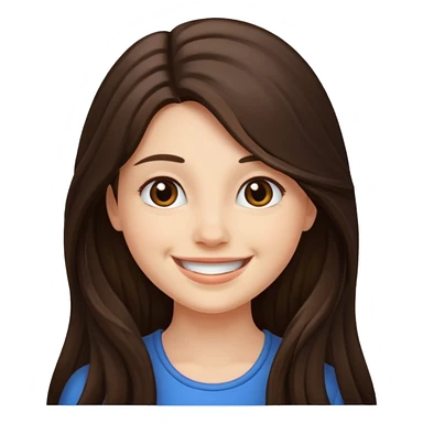 long haired brunette girl emoji sticker