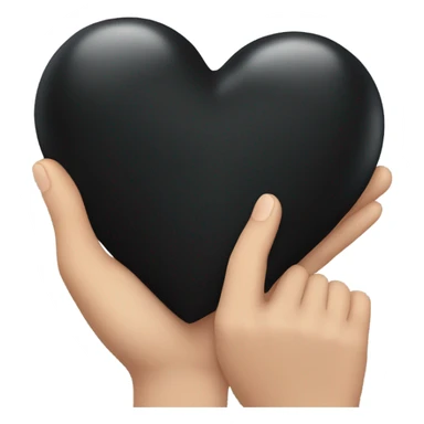 hand holding a black heart sticker