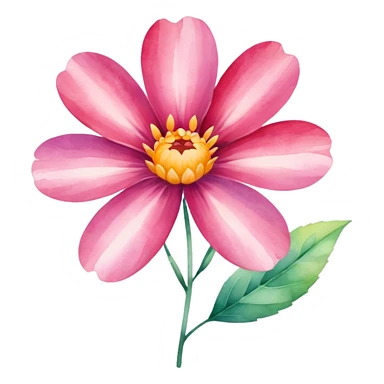 Watercolor flower sticker