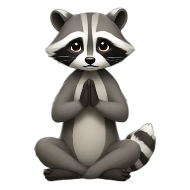 racoon prayers sticker