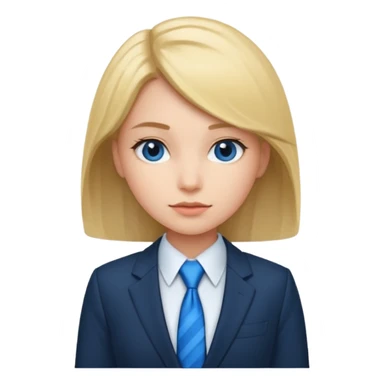 girl with suit and blue tie sticker