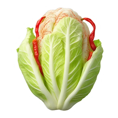A napa cabbage with red pepper paste sticker