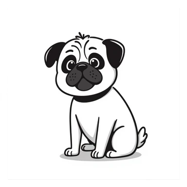 cute pug sticker