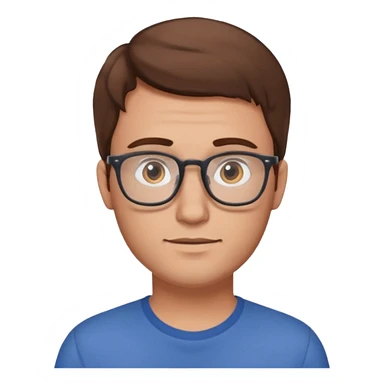 a young dad with brown hair, with small glasses, without beard sticker