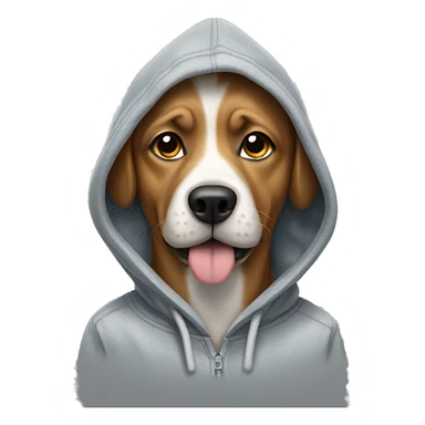 Dog wearing a hoddie sticker