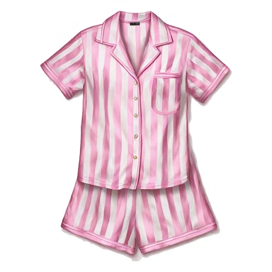 Striped pink and white silk Victoria’s Secret pajama set sticker