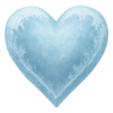 heart with a frosted ice effect, digital illustration, no background sticker