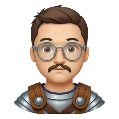 scientist, wearing gladiator cloth, big round glassed sticker