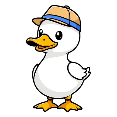 duck wearing hat sticker