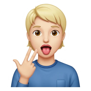 Tongue out with hands on the side  sticker