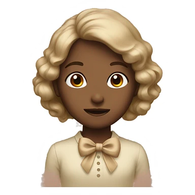 brown pastel with beige bow sticker