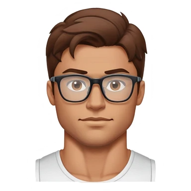 Sexy guy with muscles and glasses with brwn hair sticker