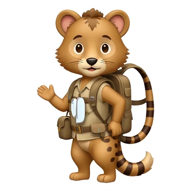  Safari Animal with Backpack  sticker