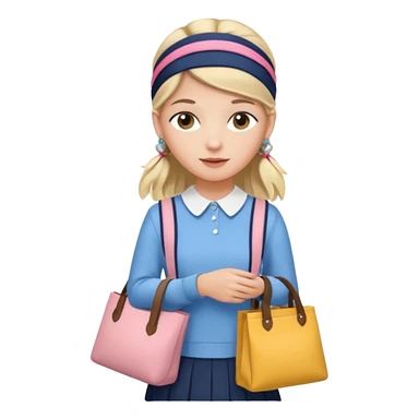 a girl with preppy stuff sticker