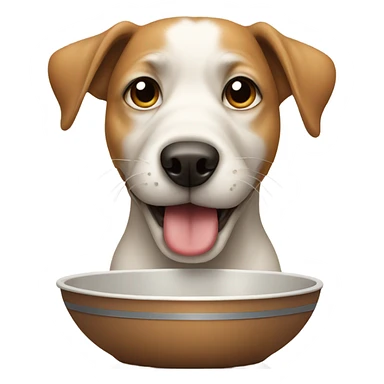 Dog with a bowl in mouth  sticker