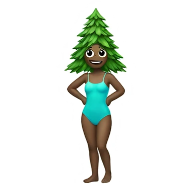 Christmas tree in a swimming suit  sticker
