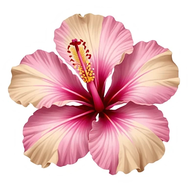 Pink and beige hibiscus flower  sticker