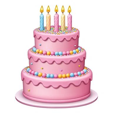 a-big-three-tiered-pink-birthday-cake sticker