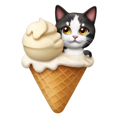 Icecream with calico cat sticker