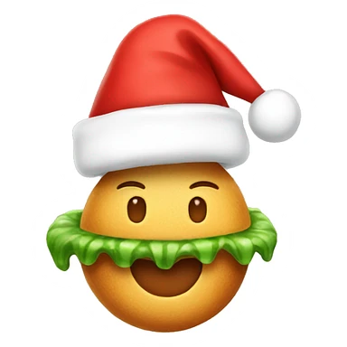food with santa hat on top sticker