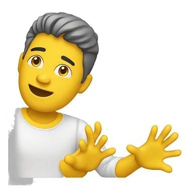 Yellow man (full body) (hands raised) (side view) sticker