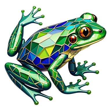 Stained glass frog sticker