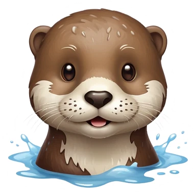 Otter with moustache splashed in white paint sticker
