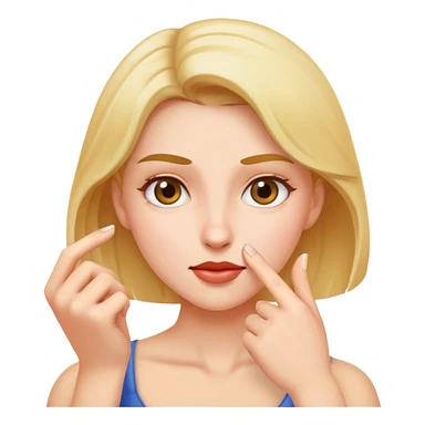 Lady doing pinch sticker