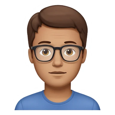 a young dad with brown hair, with rectangular glasses, without beard sticker