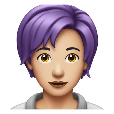 nose ring, purple short hair, woman, middle-aged,  sticker