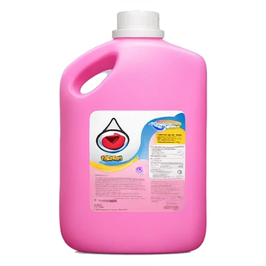 Pink laundry detergent sticker