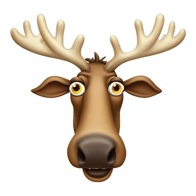 Silly Swedish moose huge eyes looking crazy crown cartoon sticker
