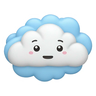 cloud with small pastel blue hearts sticker