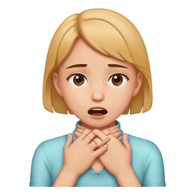 A girl who chokes on her neck with her hands sticker