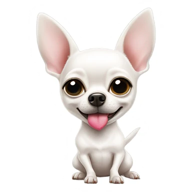 White Chihuahua blowing a kiss heart sticker
