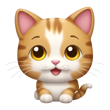 Kawaii cat with peanut sticker
