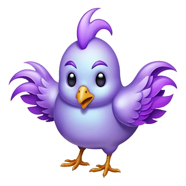 purple chicken ghost  sticker
