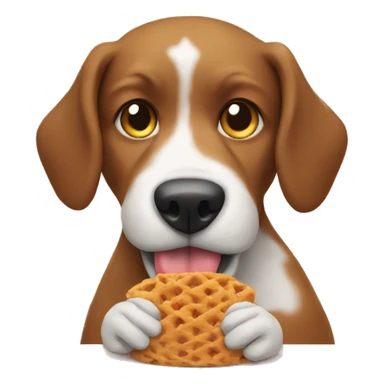 Dog eating food sticker