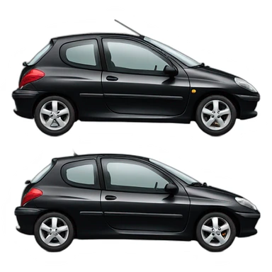 Peugeot 206 noire sticker