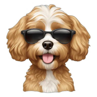 cavapoo with sunglasses sticker