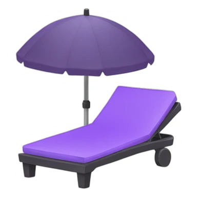 purple sunbed and umbrella icon sticker