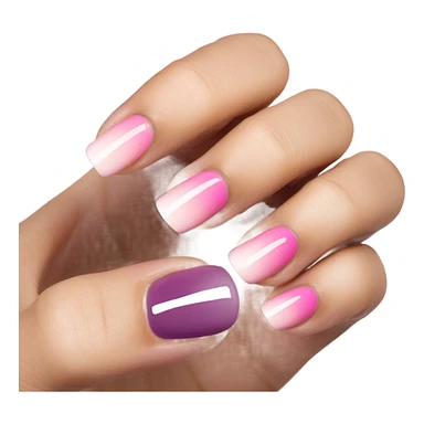 pink ombré nails  sticker